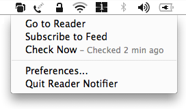 Reader Notifier Menu